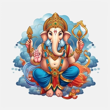 indian, god clipart, ganesha clipart,cloud art, blank background
