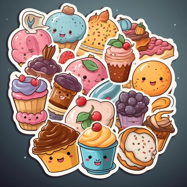 one sweet food cartoon clipart sticker