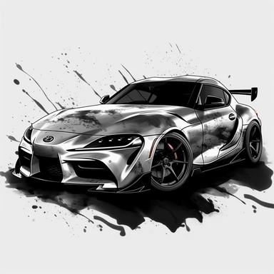 2020 Toyota Supra clipart black and white