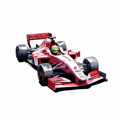 Clipart of the formula one car from Lance Stroll with minimal details, aquarel colored cartoon style with thick borders. Only the car. White background, no floor, no shadow