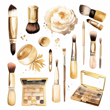 watercolor collection clipart bachelorette party creme white beige golden no background