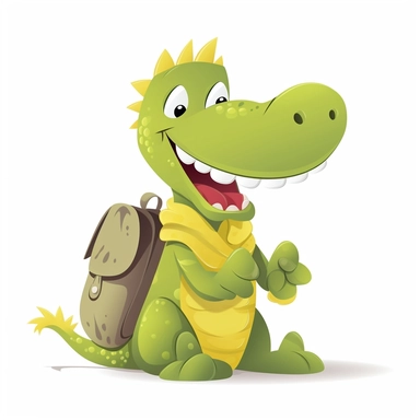 Cute Alligator , Aquatic style, clipart, white background,