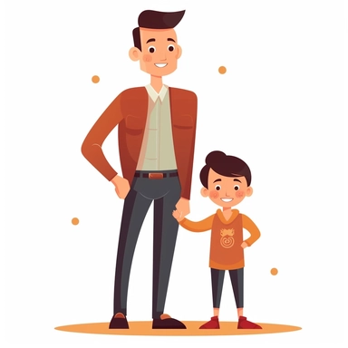 ather Clip Art, white background, Vector Illustration Chinese Dad Clipart, Daddy Clipart, Father's Day Clip Art, Father and female Child Clip Art, Father and male Child Clip Art, Chinese Super Dad,
