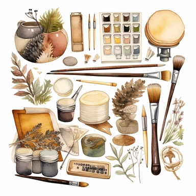 watercolour crafter, Crafting materials, neutral Watercolor Clipart