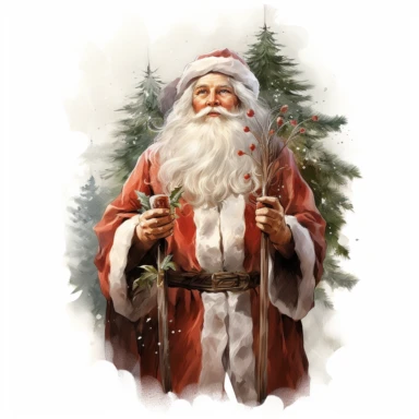 svg vector clipart image, traditional vintage Christmas card design, Christmas colors, beautiful oil painted image, Greg Olsen style, in organic shape, plain white background s 750