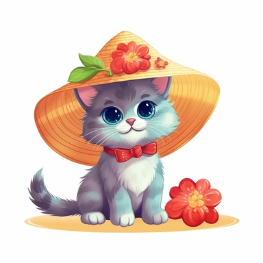Bring the sunny vibes of summer to your designs with an adorable cartoon - style clipart of a Persian cat enjoying the season against a clean white background. Envision a cute and playful Pomeranian with a big smile, bright eyes, and perhaps wearing a colorful sun hat or holding a beach ball. The clipart can capture the essence of relaxation and fun in the sun. Against the white background, the cartoon - style Pomeranian clipart will stand out, adding a touch of happiness and warmth to your summ