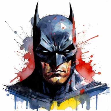 watercolor clipart Batman , Neal Adams