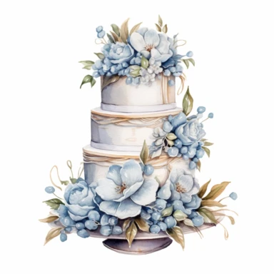 Hand drawn, watercolor, hyper realistic, white background, white margins, 16k, ultra detailed clipart, cut out image, hand-drawn, ultra HD, sharp and clean art, Engagement party cake topper. isolated,
