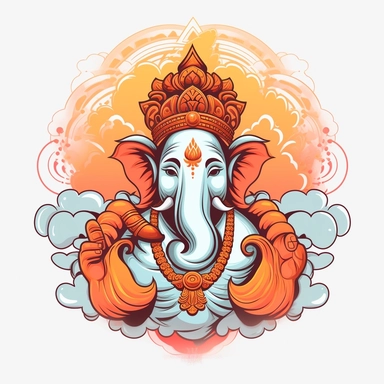 indian, god clipart, ganesha clipart,cloud art, blank background