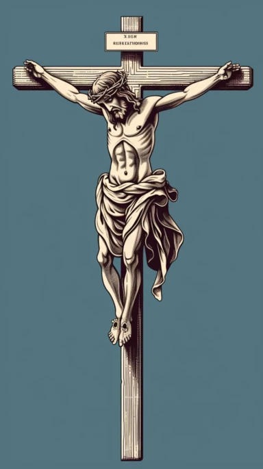 Clipart of Jesus Christ on a cross