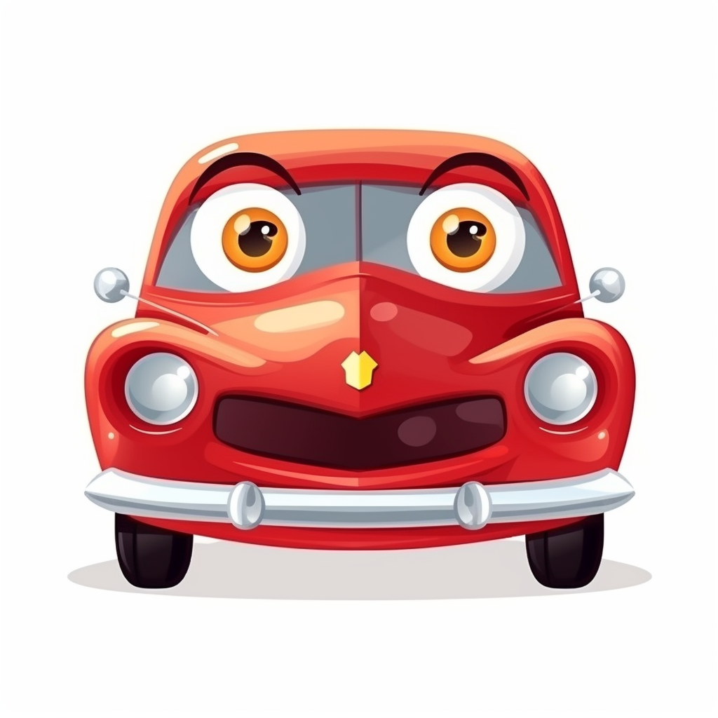 fantasy happy cute classic car face, cartoon, clipart, mascot, isolated ...