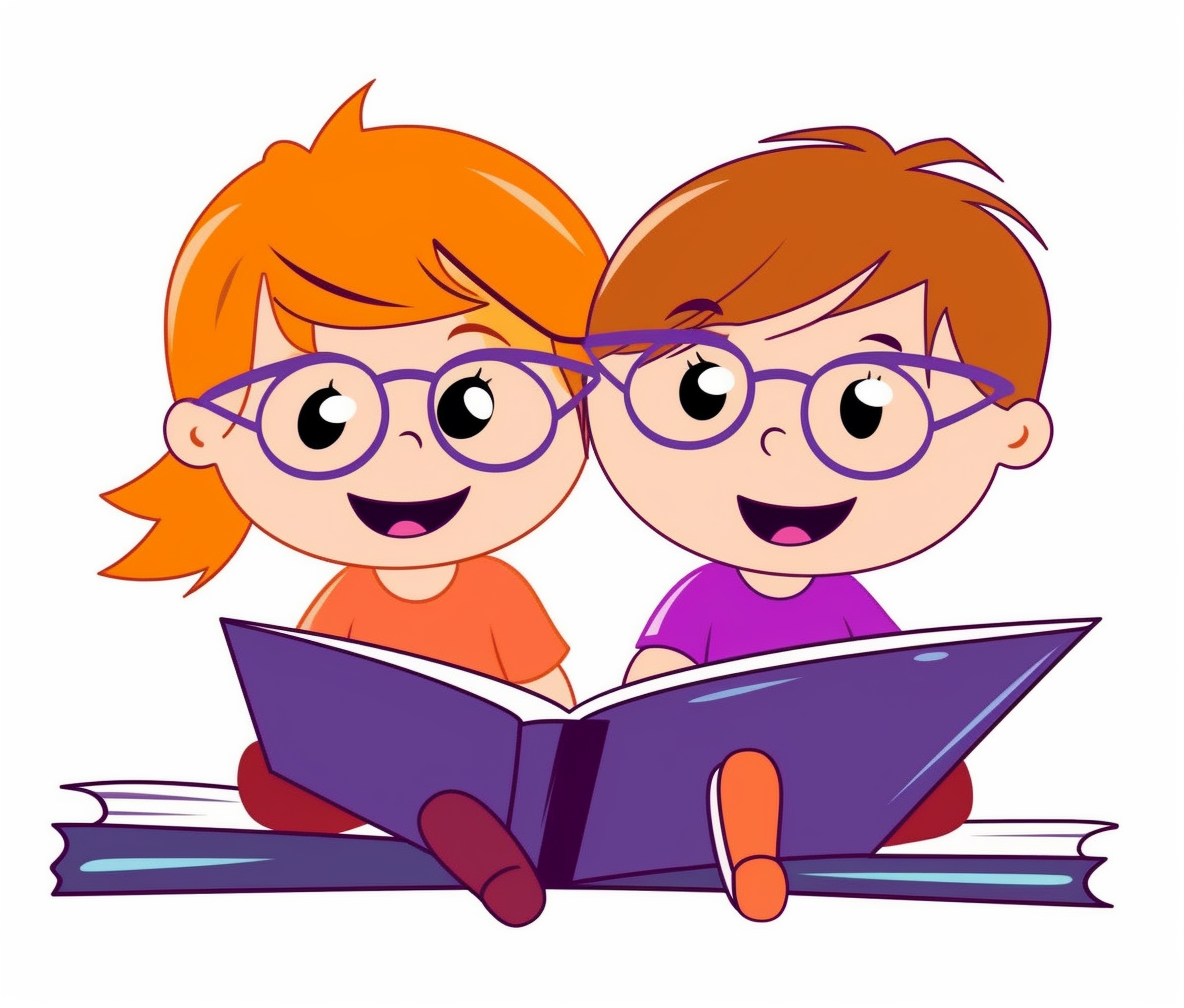 kid reading clipart