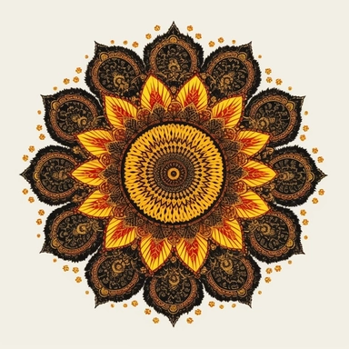 arabic style, sunflower clipart, 8k