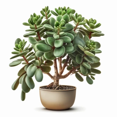 single Jade Plant, clipart, no text, no caption, no logo, white background