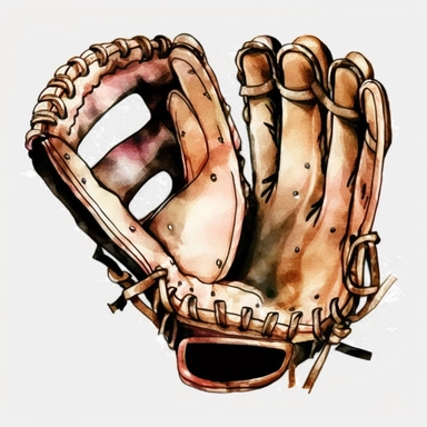 Baseball Gloves Watercolor Clipart, clipart, white background, no watermark, no text, no word