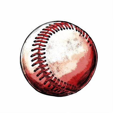 baseball ball clipart, color drawing, high quality, white background