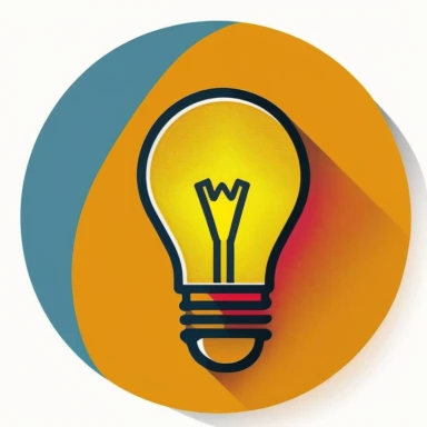 Clip art image of light bulb idea icon, the images should be versatile and suitable for use in a variety of projects such as presentations, social media posts, blog articles, and more. The style should be modern and clean, with bold lines and neon colors