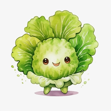 Clipart,cute lettuce, white background, craft paper,