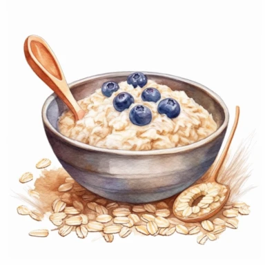 realistic oatmeal watercolor clipart on white background