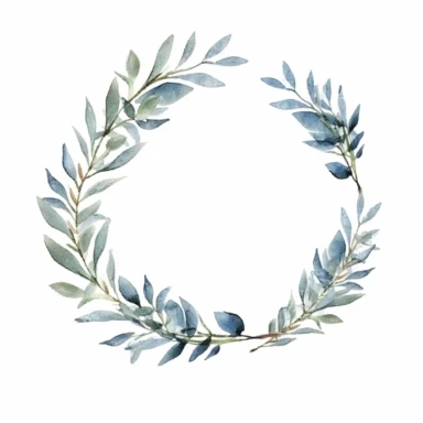 Adorable watercolor retro garland of pale little and delicate leaves for wedding invitation, watercolor clipart, high quality clipart, no background, high details
