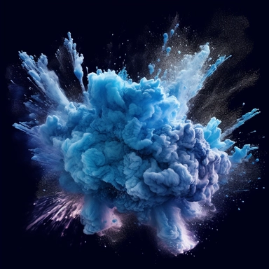 dark blue powder explosion, clipart, colorful, 8k, HD, hyper detailed