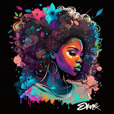 Galaxy Beautiful Black Girl Magic Melanin Black Woman PNG Afro Fashion girl African American clipart PNG Planner Tshirt Tumbler Sublimation, candyland, elegant, shimming, photo by Dave Lucas, tshirt design vector, contour, Graffiti, neon, white backgroud, 8K