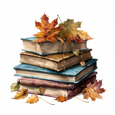 isolated on white illustration watercolor art of a stack of vintage books with beautiful embossed spines, autumn leaves, puddles, rain, branches, september, masterpiece by Hans Zatzka style and by Vladimir Kush style and by Ivan Fedorovich Choultse style, Baroque fashion, PNG clipart, isolated on white, extreme photorealistic details, 32k HD resolution, realistic high detailization high resolution , ultrarealistic, hyper realistic, photography, detailed 8k, extremely detailed