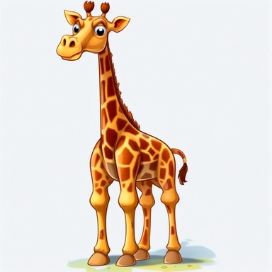 hd clipart, giraffe, cartoon style, fully detailed,