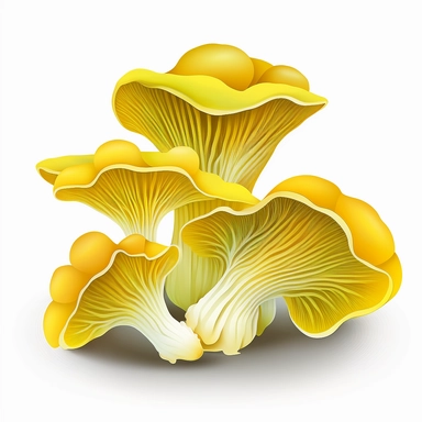 clump of light yellow oyster mushrooms clipart