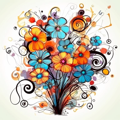 abstract flowers clip art