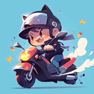 vector illustration, super cute kawaii boy drive a motorcycle racing clipart, , bright color, natural light, simple solid color background, octane rendering, popular in the art station, gorgeous, ultra-wide angle, 8K, HD, realism