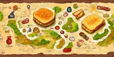 treasure map of gaming adventure time stage select buttons menu borders sandwich tomato ketchup omelette clipart oil painting