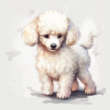 side view 3 cute white baby Poodle clipart,8k,realistic skin, digital painting, happy expression, running pose, FLUFFY FUR, in the style of watercolor cartoon clipart, kate greenaway style,high resolution, composition free space, vibrant color scheme, watercolour clipart,isolated white background, clipart most popular on etsy, book illustration, featured on dribble,print on demand image, PNG tranparent background,composition medium shot, no text