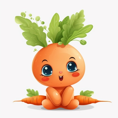 CUTE BABY CARROT CLIPART 8K