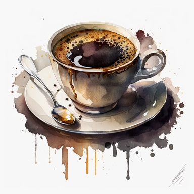 watercolour expresso coffee cup with expresso coffee perfect cup of expresso coffee beautifully detailed shot of expresso coffee png image,high resolution,300dpi,graphic clipart,computer graphics