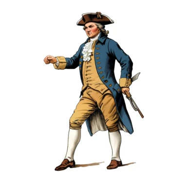 full profile arms and legs of paul revere, American history, clipart