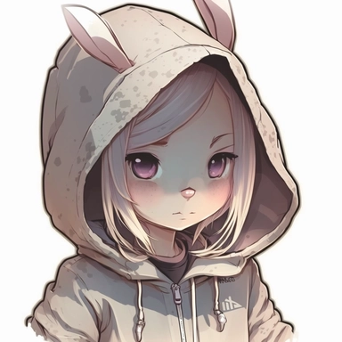 rabbit with hoody, Watercolor Clipart,comic, strybk, full Illustration, 4k, sharp focus, watercolor, smooth soft skin, symmetrical, soft lighting, detailed face, concept art, muted colors, watercolor style, strybk, children's style fairy tales, chibi kawaii, . Octane rendering, 3d. Perfect face, detailed face, delicate face, perfect sharp lips, detailed eyes. Craig Davison, Aubrey Beardsley, Conrad Roset, Aikut Aidogdu, Agnes Cecil, watercolor style