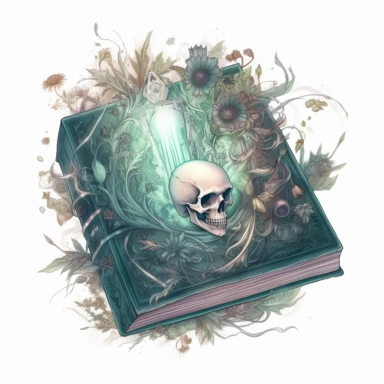 witch magical book decorated with flowers , in the style of mystic mechanisms ,pencil art illustrations, Isolated white background, reimagined by industrial light and magic, lith printing, illusory images, watercolor clipart, very subtle emerald tones, , ,