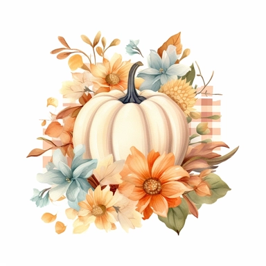 delicate colours Fall checkered handmade pumpkin arrangement clipart for thanksgiving greeting cards, invitations, wall art, signs, hand drawn autumn clip art