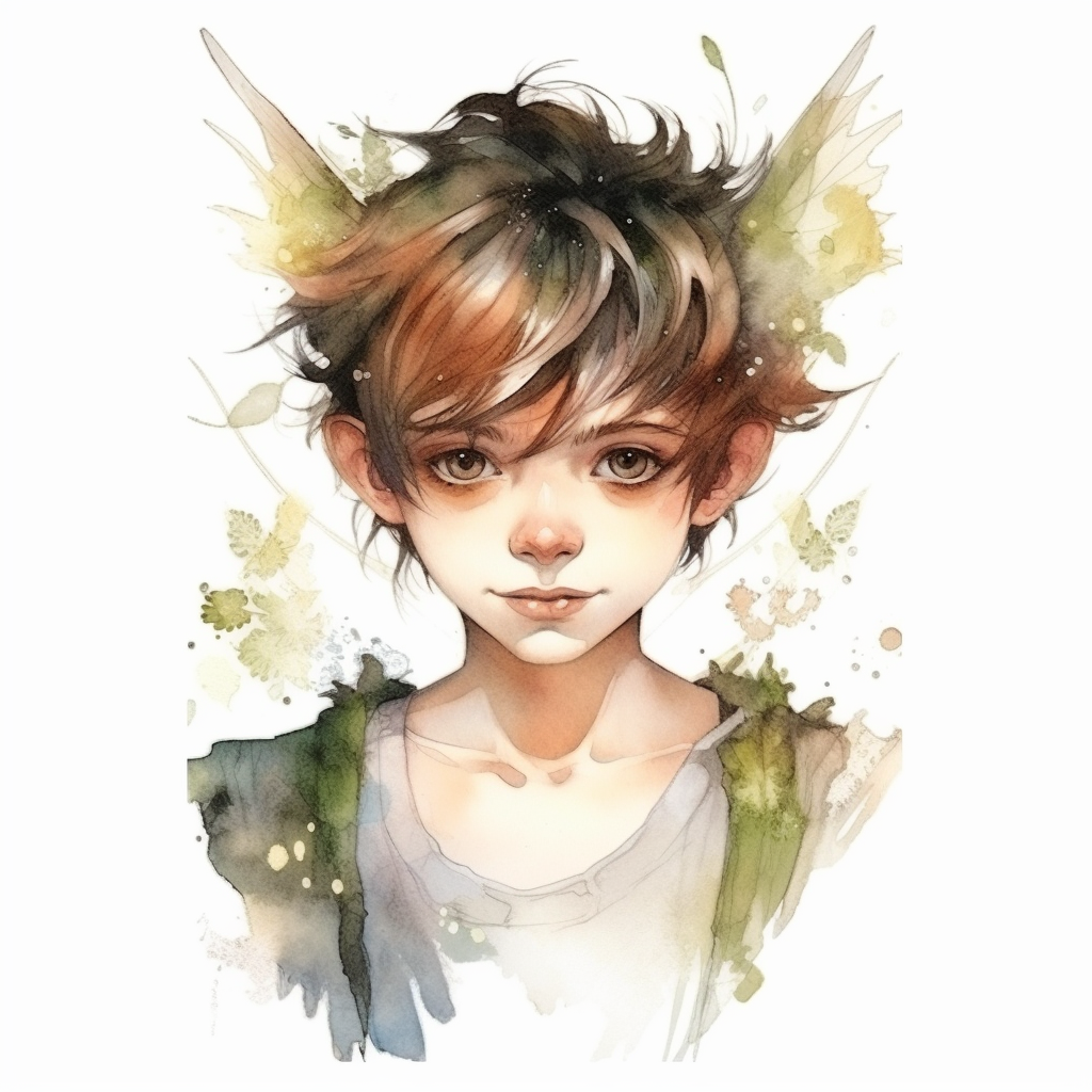 beautiful fairy boy portrait, illustration clipart, high detailed ...