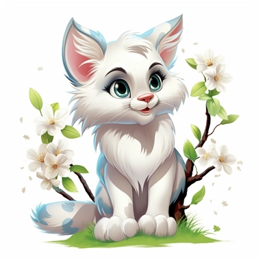 clipart, cute cat, classic disney, spring, no text