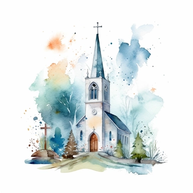 clip art christian, watercolor clipart, hd, 8k, isolated on white background spaced out