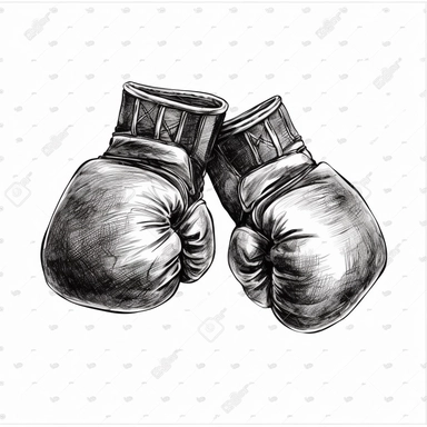 boxing gloves clipart, simple, black and white, white background