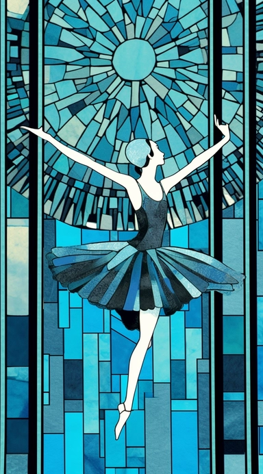 ballerina cartoon girl dancing in blue dance clip art, in the style of camille walala, light turquoise and black, edward gorey, ink wash collages, nickolas muray, blink-and-you-miss-it detail