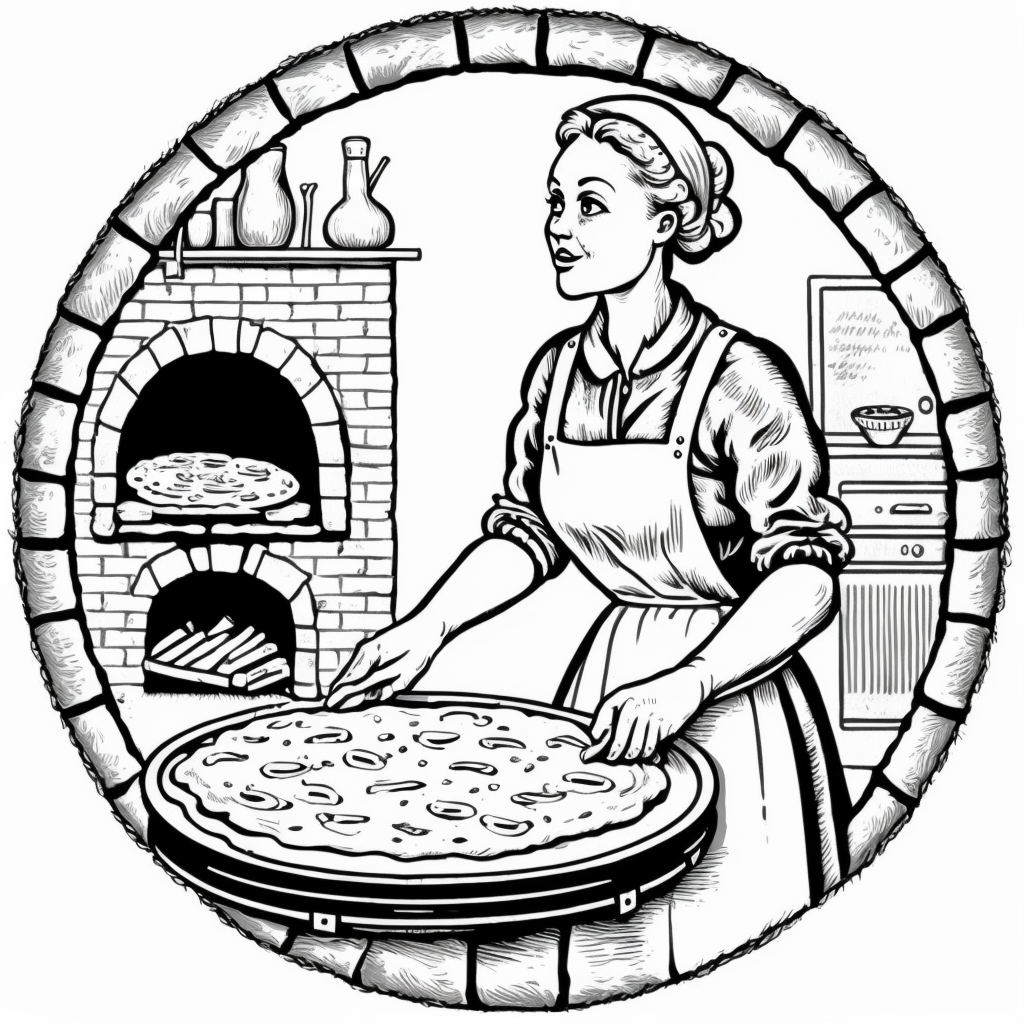 Norwegian woman forty years, putting lefse in oven, Black and white ...