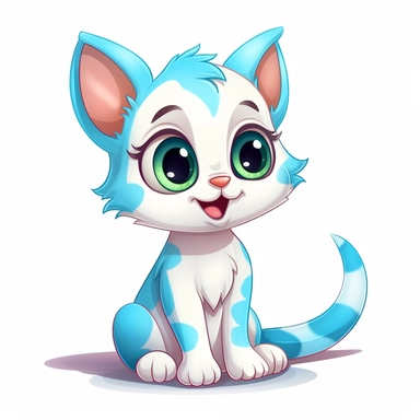 Clipart of a Cute Cartoon Cat