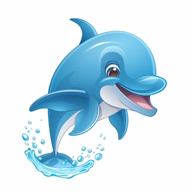cute dolphin clipart on white background