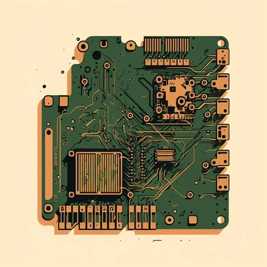 a clipart for a circuit board, simple, vector art, flat design