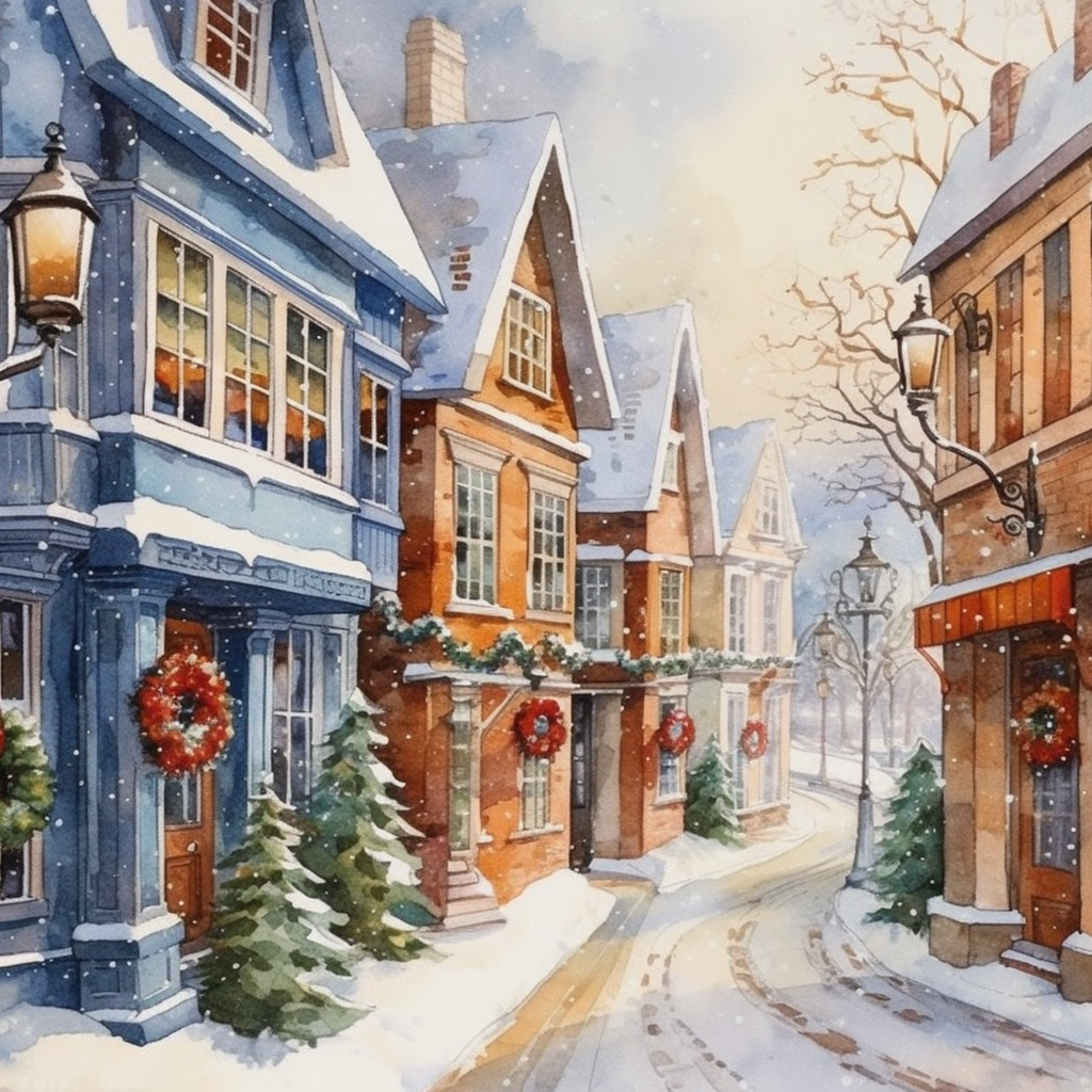 christmas street cliparts