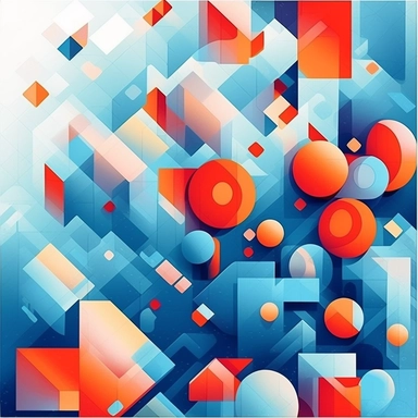 abstract vector graphic drawing close up of a colorful geometric shapes combination with a white background, james gilleard and james jean, escher, trending on artisation, by Sam Spratt, dan mcpharlin: : clipart icon, simple gradient color from gray to metalic blue, vector - based, sharp border, plane color and very defined